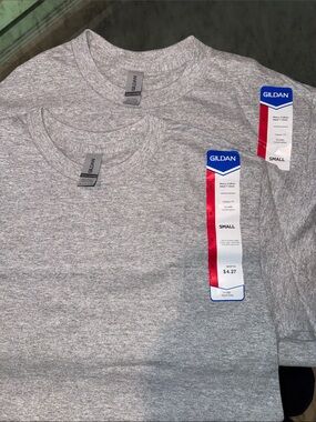 Gildan Heather Gray Short Sleeve Crew Neck T-Shirts - 3 Pack